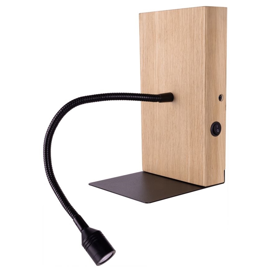 Світлодіодний настінний світильник LECTOR LED/2,5W/230V USB дуб