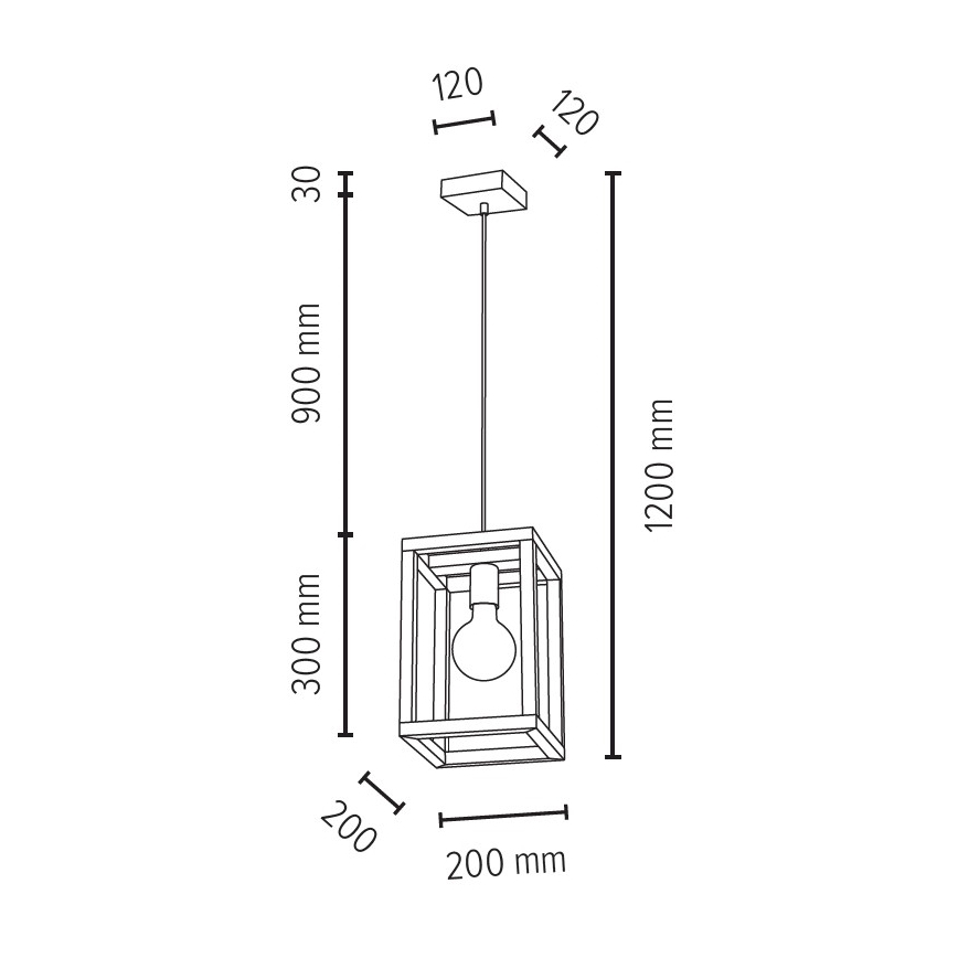 Люстра на тросе KAGO 1xE27/60W/230V матовый дуб