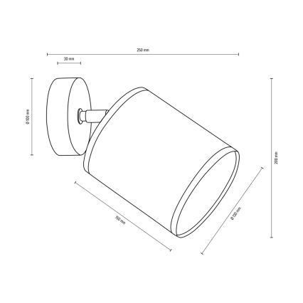 Настенный точечный светильник BOHO 1xE27/25W/230V дуб - сертифицировано FSC