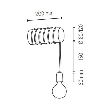 Настенный светильник TRABO 1xE27/60W/230V сосна - сертифицировано FSC