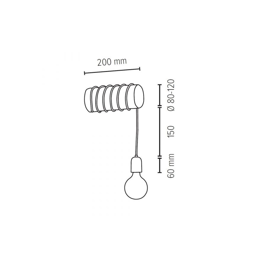 Настенный светильник TRABO 1xE27/60W/230V сосна - сертифицировано FSC