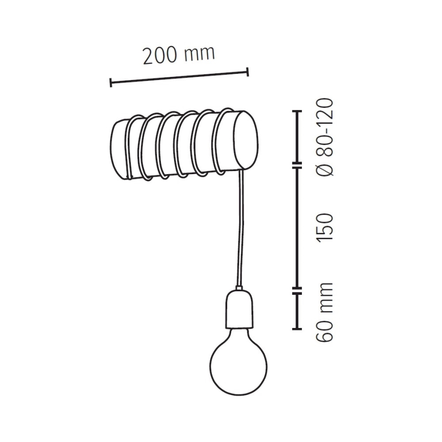Настенный светильник TRABO 1xE27/25W/230V сосна - сертифицировано FSC