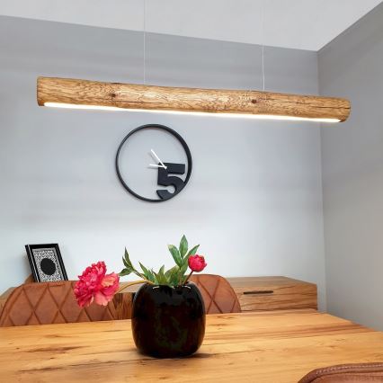 Светодиодная подвесная люстра с регулированием яркости LUCAS LED/25,5W/230V сосна - сертифицировано FSC