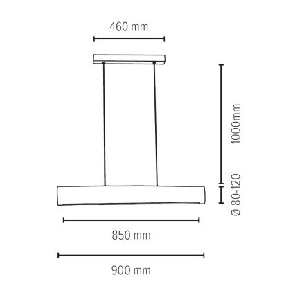 Светодиодная подвесная люстра с регулированием яркости LUCAS LED/25,5W/230V сосна - сертифицировано FSC