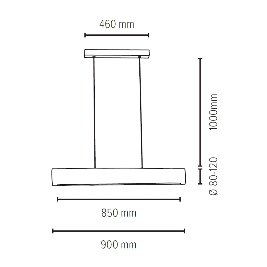 Светодиодная подвесная люстра с регулированием яркости LUCAS LED/25,5W/230V сосна - сертифицировано FSC