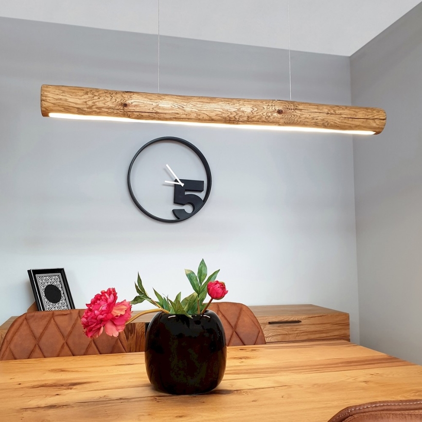 Светодиодная подвесная люстра с регулированием яркости LUCAS LED/33W/230V сосна - сертифицировано FSC