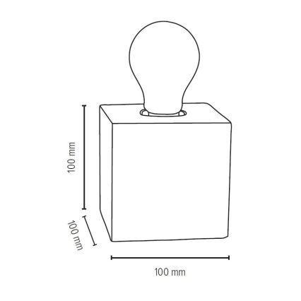 Настільна лампа TRONGO SQUARE 1xE27/25W/230V дуб – сертифіковано FSC