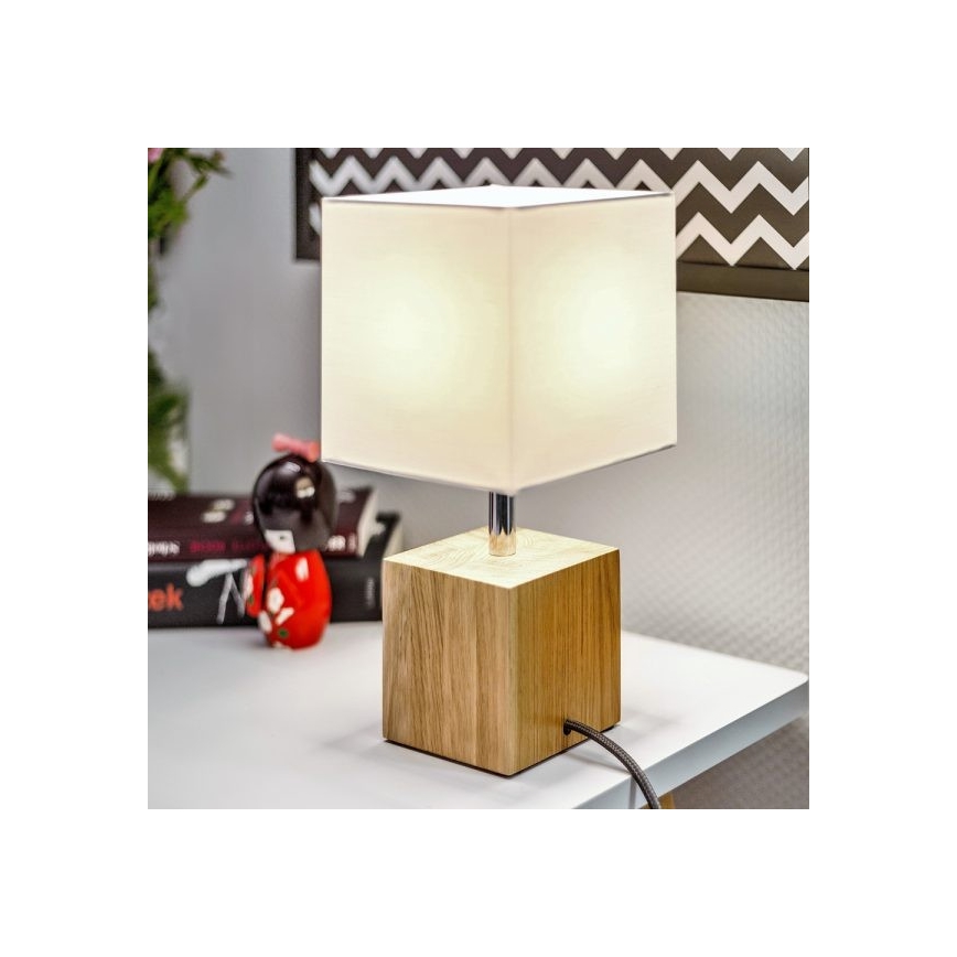 Настольная лампа TRONGO SQUARE 1xE27/25W/230V дуб