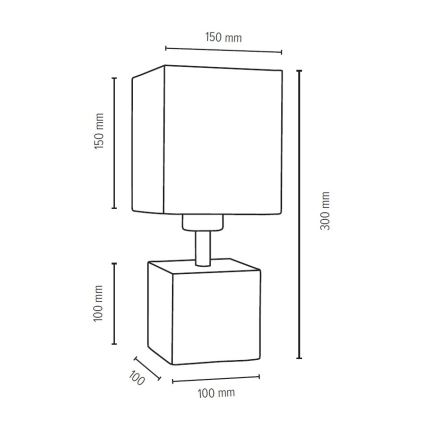 Настольная лампа TRONGO SQUARE 1xE27/25W/230V дуб