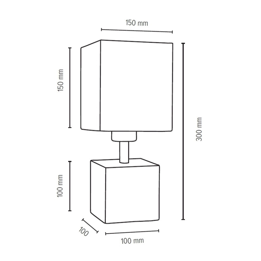 Настольная лампа TRONGO SQUARE 1xE27/25W/230V дуб