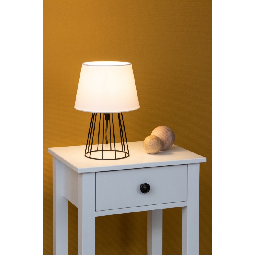 Spot-Light - Настільна лампа MANGOO 1xE27/40W/230V білий/чорний – сертифіковано FSC