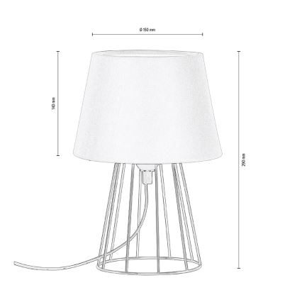 Spot-Light - Настільна лампа MANGOO 1xE27/40W/230V білий/чорний – сертифіковано FSC
