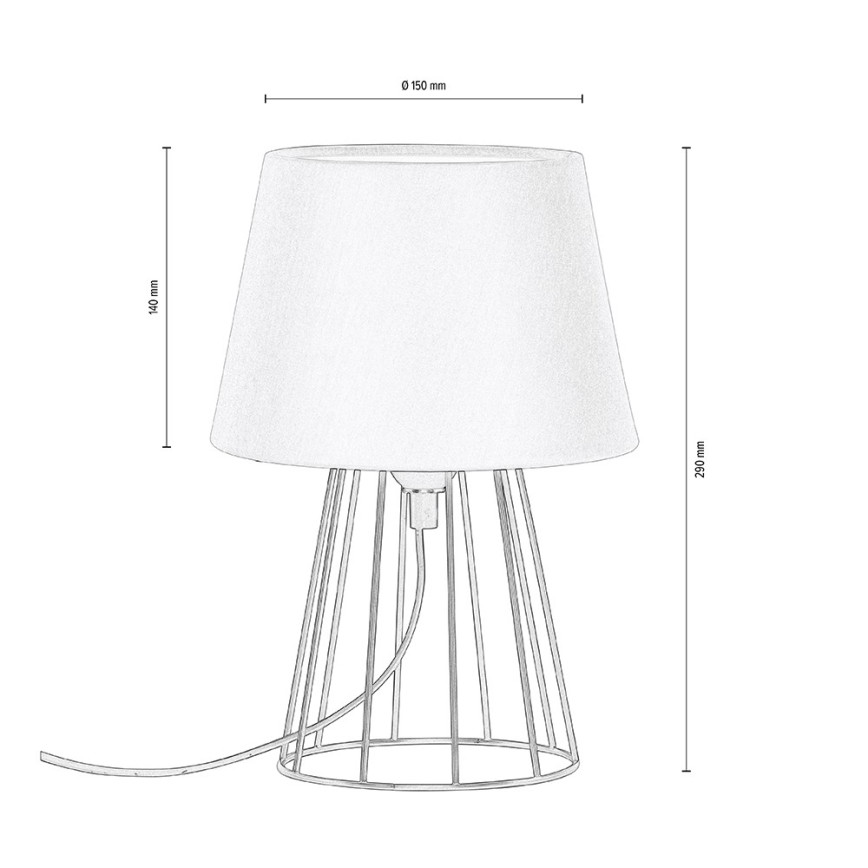 Spot-Light - Настільна лампа MANGOO 1xE27/40W/230V білий/чорний – сертифіковано FSC