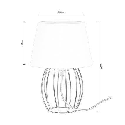 Spot-Light - Настольная лампа MANGOO 1xE27/40W/230V белый/черный - сертифицировано FSC
