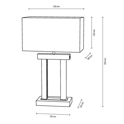 Светодиодная настольная лампа с регулированием яркости HAKON 1xE27/40W+2xLED/7,5W/230V 55 см дуб – сертифицировано FSC