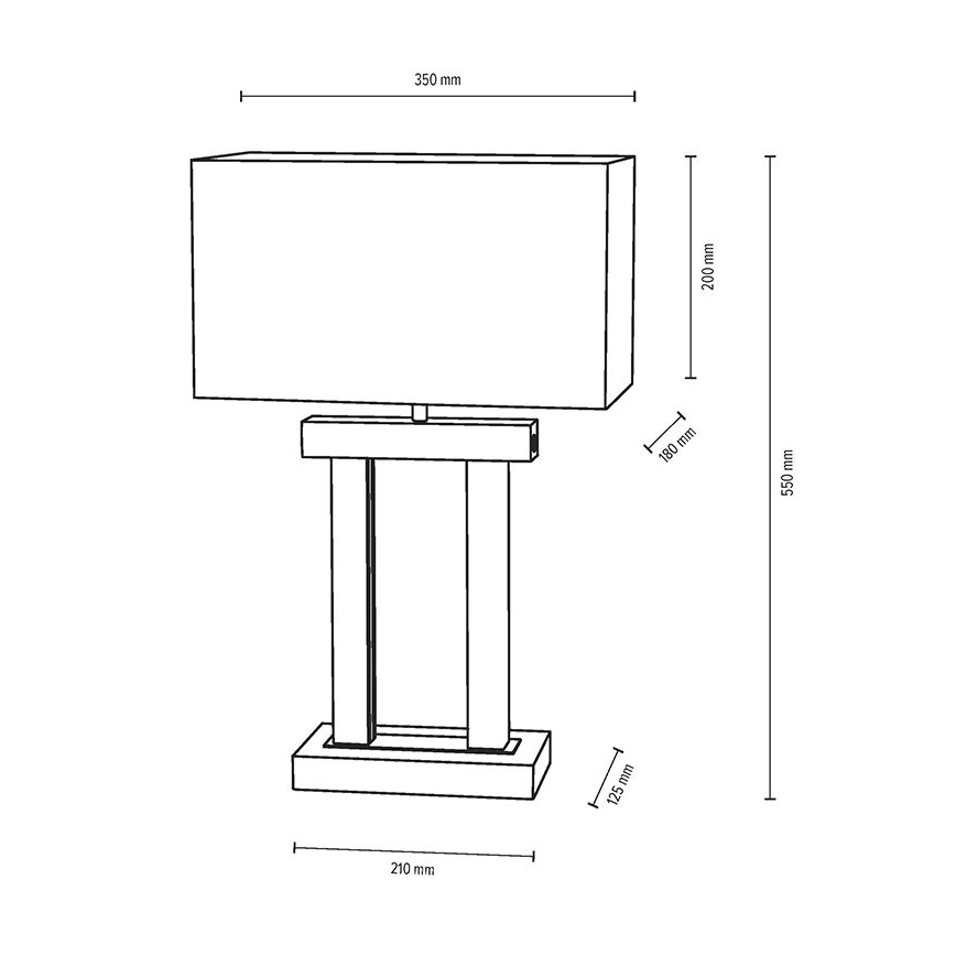 Светодиодная настольная лампа с регулированием яркости HAKON 1xE27/40W+2xLED/7,5W/230V 55 см дуб – сертифицировано FSC