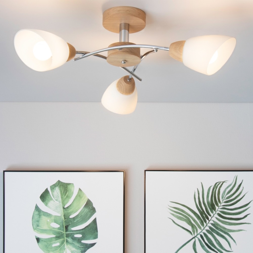 Припотолочная люстра VILETTA 3xE27/60W/230V дуб