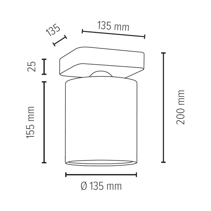 Потолочный светильник JENTA 1xE27/25W/230V дуб