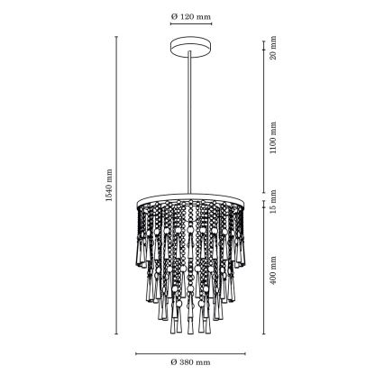 Люстра на штанзі LUXORIA 6xG9/28W/230V