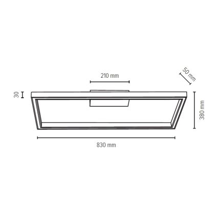 Диммируемый LED потолочный светильник RAMME LED/34W/230V матовый дуб + пульт дистанционного управления