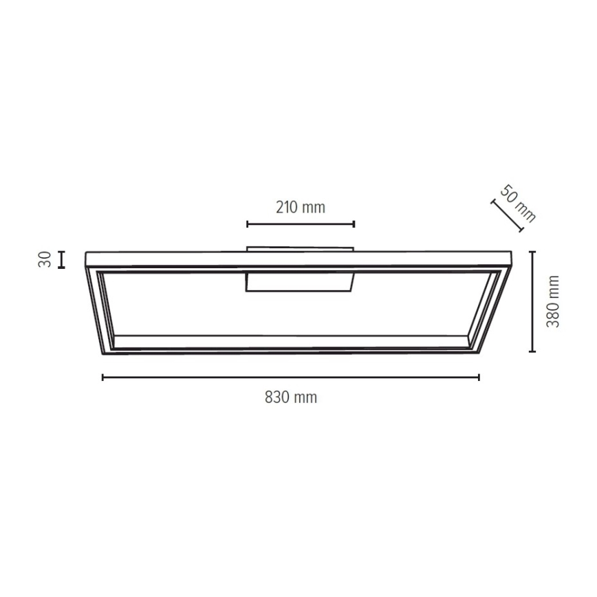 LED стельовий світильник RAMME LED/34W/230V з регулюванням яскравості, матовий дуб + пульт дистанційного керування