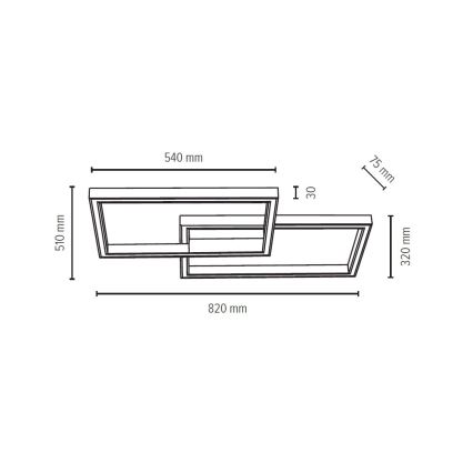 LED стельовий світильник RAMME LED/48W/230V, матовий дуб, з регулюванням яскравості + пульт дистанційного керування