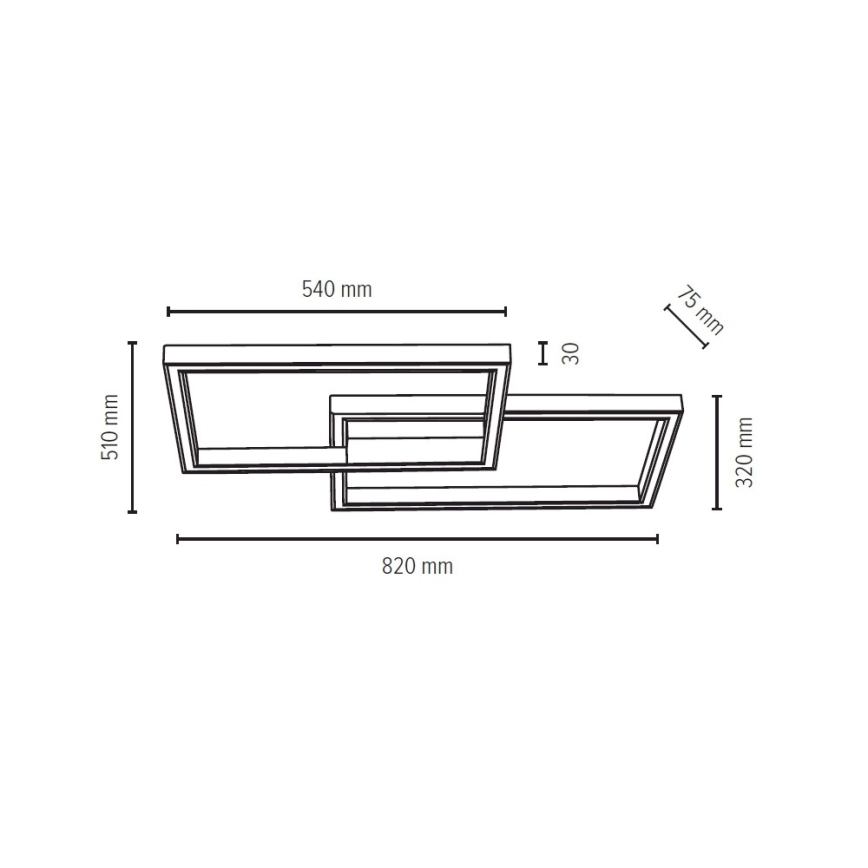 LED стельовий світильник RAMME LED/48W/230V, матовий дуб, з регулюванням яскравості + пульт дистанційного керування