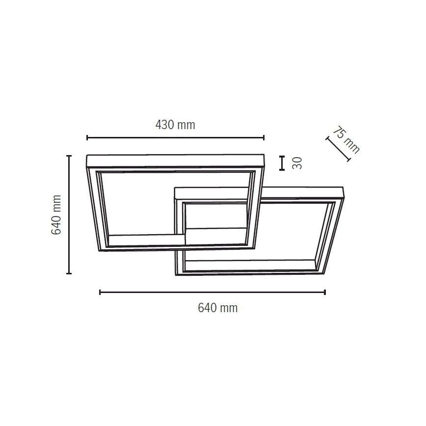 LED світильник з регулюванням яскравості RAMME LED/48W/230V + ДК матовий дуб – сертифіковано FSC