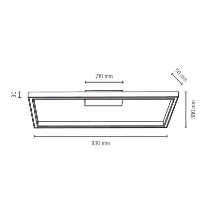 Світлодіодний стельовий світильник RAMME LED/34W/230V матовий дуб – сертифіковано FSC