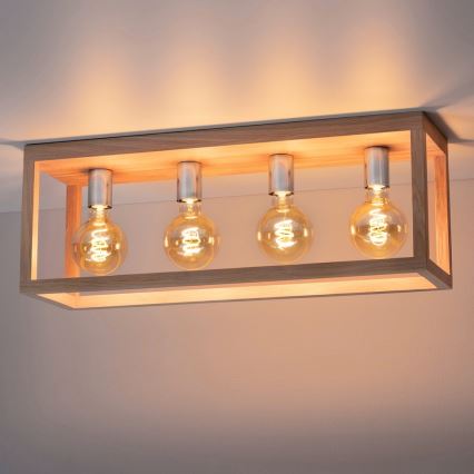Стельовий світильник KAGO 4xE27/60W/230V матовий дуб – сертифіковано FSC