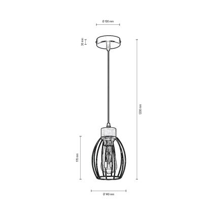 Підвісна люстра GUNNAR 1xE27/60W/230V дуб – сертифіковано FSC