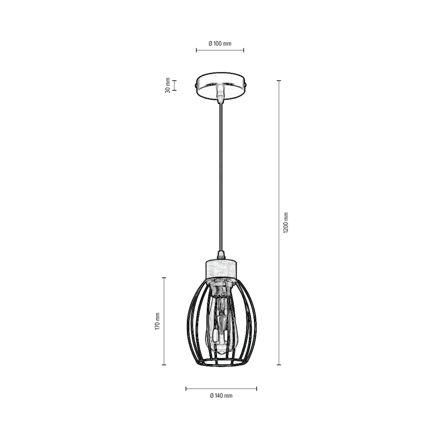Підвісна люстра GUNNAR 1xE27/60W/230V дуб – сертифіковано FSC