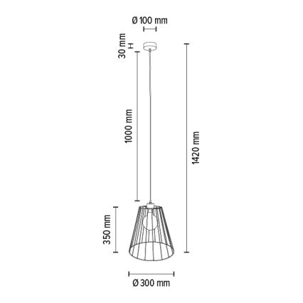 Подвесная люстра ORAZIO 1xE27/60W/230V дуб - сертифицировано FSC
