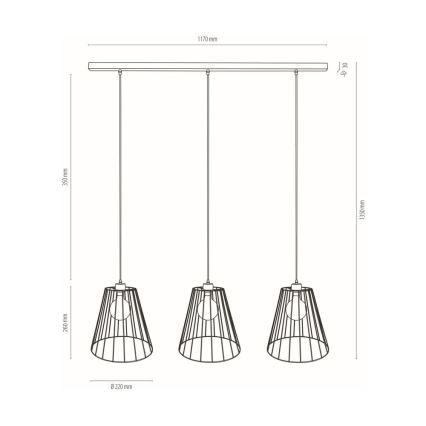 Подвесная люстра ORAZIO 3xE27/60W/230V сосна - сертифицировано FSC