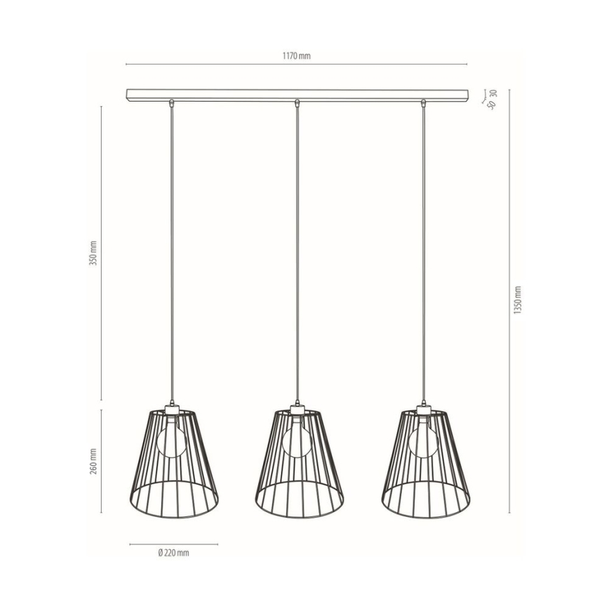 Подвесная люстра ORAZIO 3xE27/60W/230V сосна - сертифицировано FSC