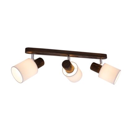 Стельовий точковий світильник TRENDY 3xE27/15W/230V сосна – сертифіковано FSC