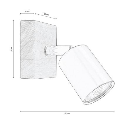 Настенный точечный светильник MANARA 1xGU10/5W/230V сосна - сертифицировано FSC