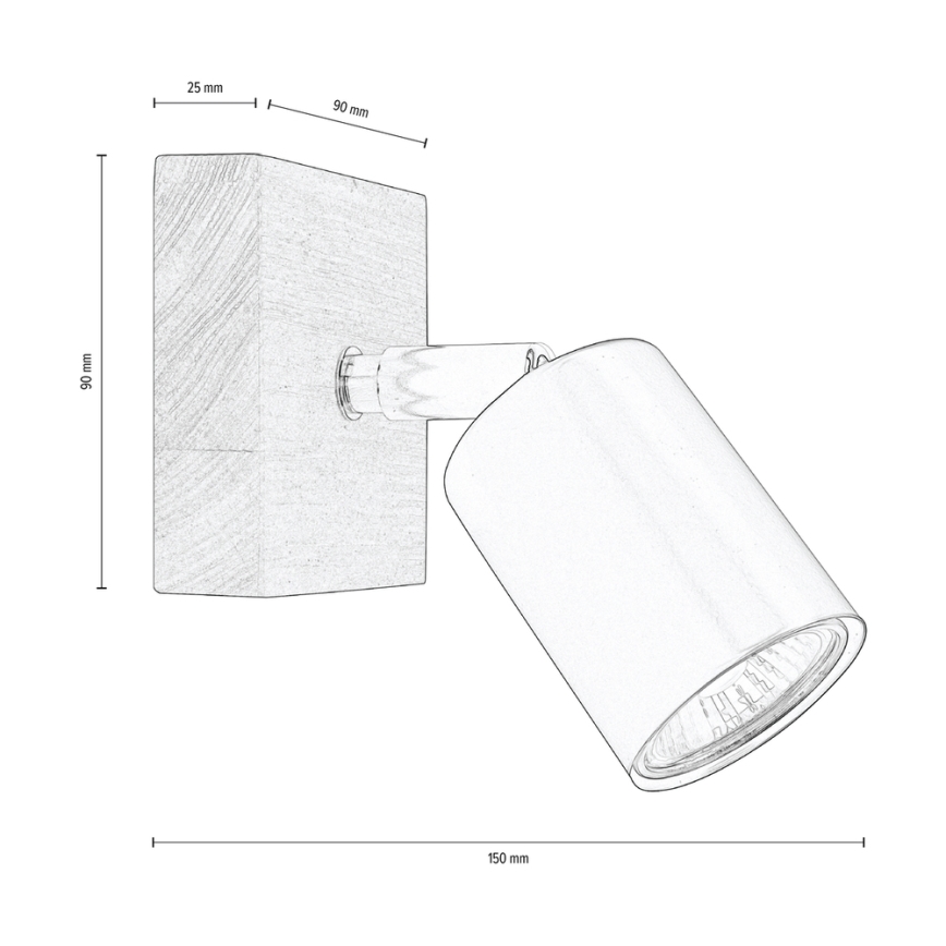 Настенный точечный светильник MANARA 1xGU10/5W/230V сосна - сертифицировано FSC