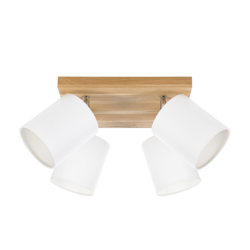 Потолочный точечный светильник APRILLIA 4xE27/25W/230V дуб/белый