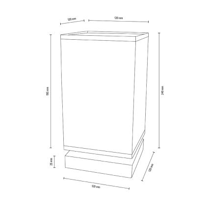 Настольная лампа FIRE 1xE27/25W/230V дуб/белый - сертифицировано FSC
