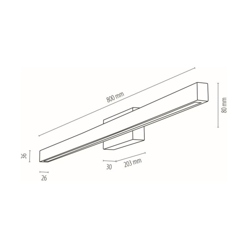 LED Настінний світильник для ванної кімнати AQUAVIVA LED/12W/230V 80 см IP44 дуб – FSC сертифіковано