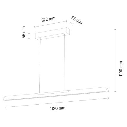 Светодиодная подвесная люстра с регулированием яркости JONAS LED/16,5W/230V дуб – сертифицировано FSC