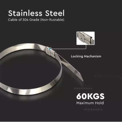 Стальні кабельні стяжки 4,6x250мм 100шт.