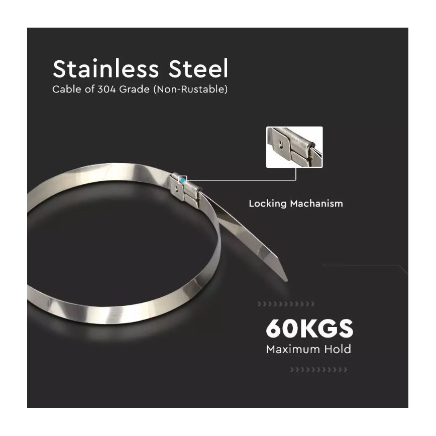 Стальні кабельні стяжки 4,6x250мм 100шт.