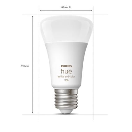 Базовий комплект Philips Hue WHITE AND COLOR AMBIANCE 2xE27/9W/230V 2000-6500K + Hue bridge