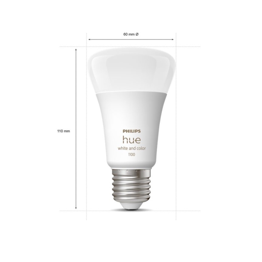 Базовий комплект Philips Hue WHITE AND COLOR AMBIANCE 2xE27/9W/230V 2000-6500K + Hue bridge