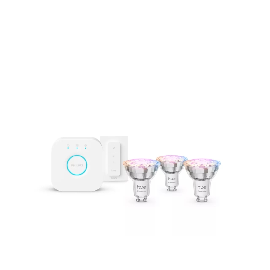 Базовий набір Philips Hue White And Color Ambiance Essential 3xGU10/4,7W/230V 2200-6500K + пристрій для підключення