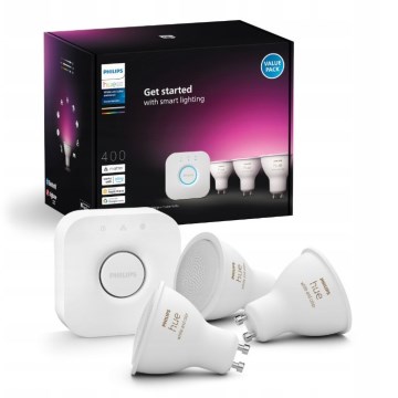 Стартовий комплект Philips Hue WHITE AND COLOR AMBIANCE 3xGU10/4,2W/230V 2200-6500K + Hue bridge