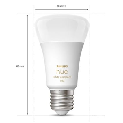 Стартовый набор Philips Hue White Ambiance 3xE27/11W 2200-6500K + устройство для подключения и дистанционное управление