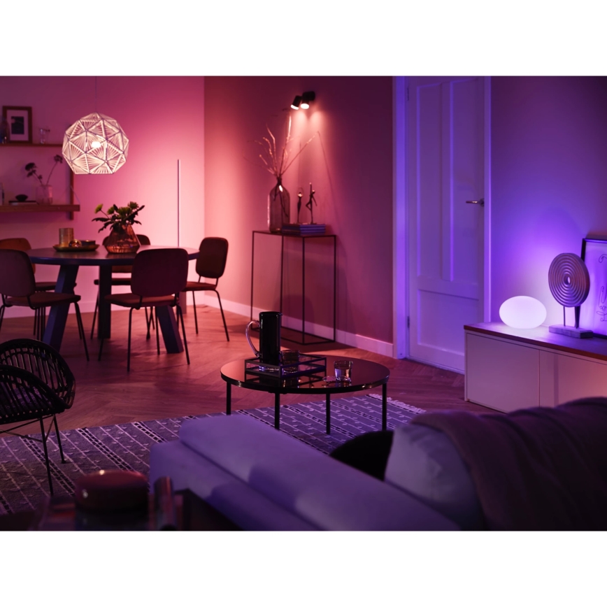 Стартовый набор Philips Hue WHITE AND COLOR AMBIANCE 2xE27/9W/230V 2200-6500K + умная розетка, Hue bridge и диммер-переключатель